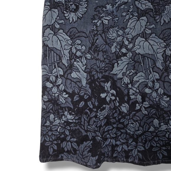 Mother The Swooner Straight A Midi Skirt Blue Denim Floral Sing Me To Sleep 25 - Picture 15 of 15